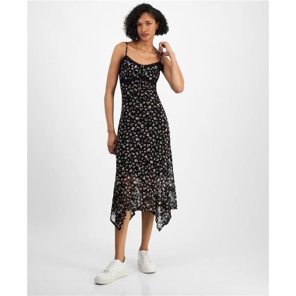PLANET HEART Womens Floral Mesh Midi Dress, Multicoloured, NWT - Picture 1 of 1